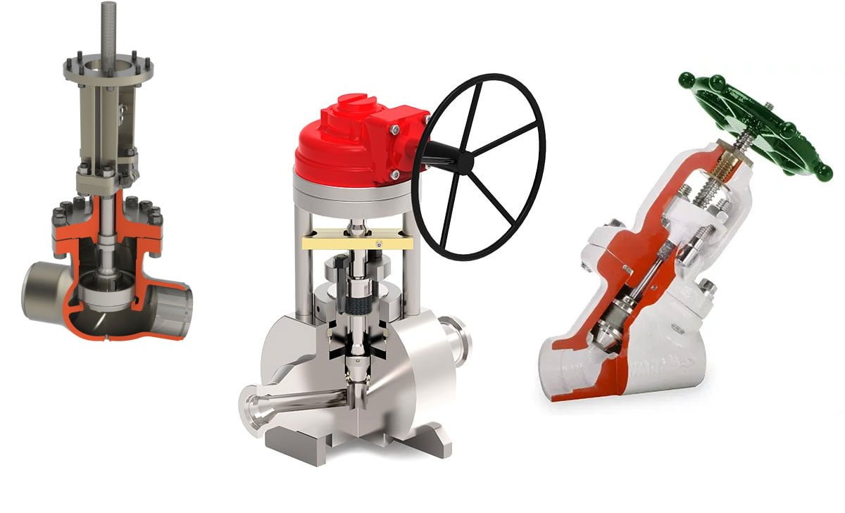 What are the most common bonnet designs for globe valves?